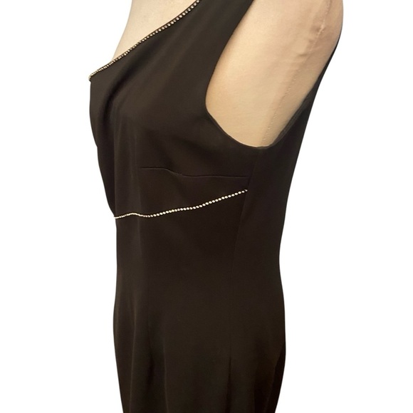 Georgiou Black One-Shoulder Dress Gown Size 8 Floor Length Black Tie Gala Prom - Picture 7 of 13